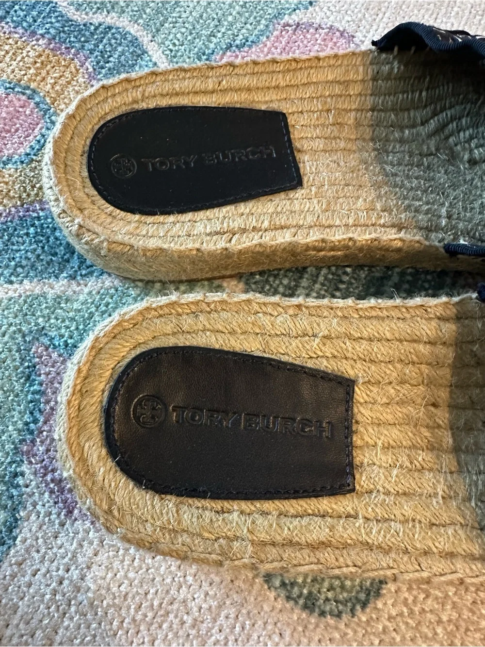 Tory Burch Monogram Espadrille Slide Sandals